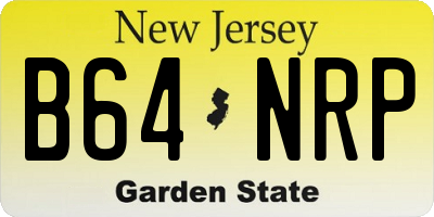 NJ license plate B64NRP