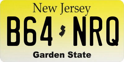 NJ license plate B64NRQ