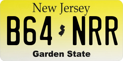 NJ license plate B64NRR