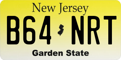 NJ license plate B64NRT
