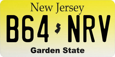NJ license plate B64NRV