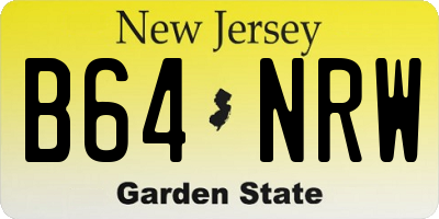 NJ license plate B64NRW