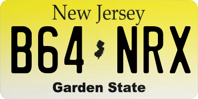 NJ license plate B64NRX