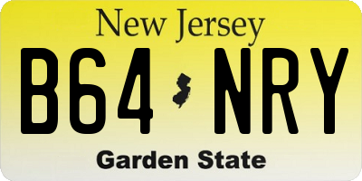 NJ license plate B64NRY