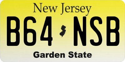 NJ license plate B64NSB