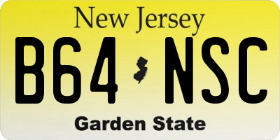 NJ license plate B64NSC