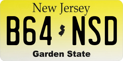 NJ license plate B64NSD