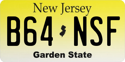 NJ license plate B64NSF