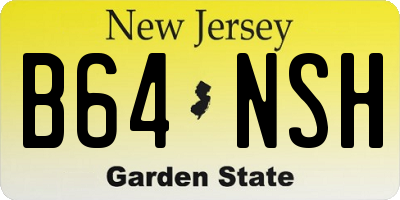 NJ license plate B64NSH