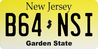 NJ license plate B64NSI