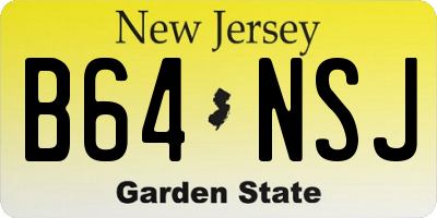 NJ license plate B64NSJ