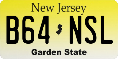 NJ license plate B64NSL