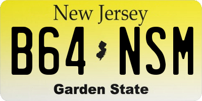 NJ license plate B64NSM