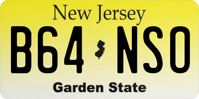 NJ license plate B64NSO