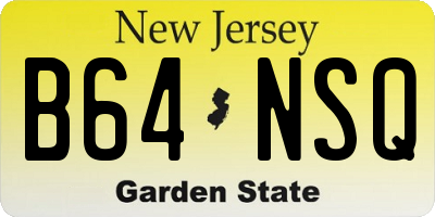 NJ license plate B64NSQ