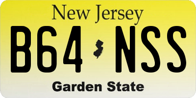 NJ license plate B64NSS