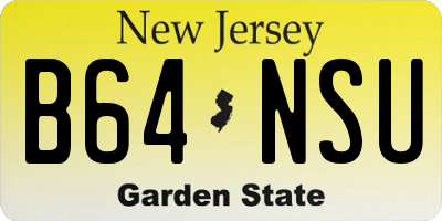 NJ license plate B64NSU