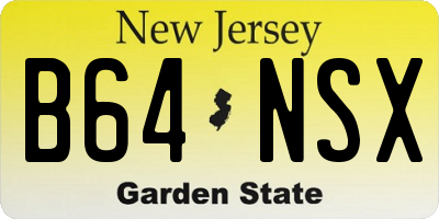 NJ license plate B64NSX