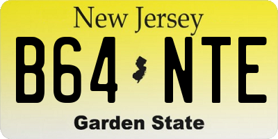 NJ license plate B64NTE