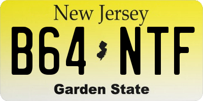 NJ license plate B64NTF