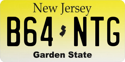 NJ license plate B64NTG