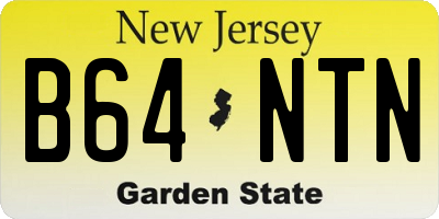 NJ license plate B64NTN