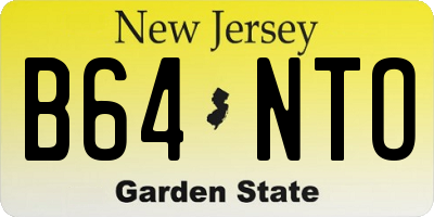 NJ license plate B64NTO