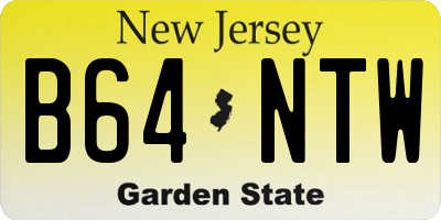 NJ license plate B64NTW