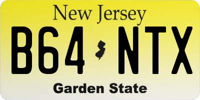 NJ license plate B64NTX
