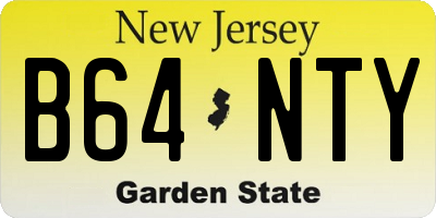 NJ license plate B64NTY