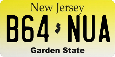 NJ license plate B64NUA