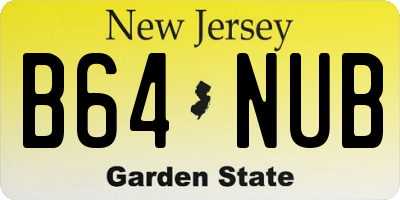 NJ license plate B64NUB