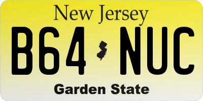 NJ license plate B64NUC