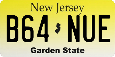 NJ license plate B64NUE