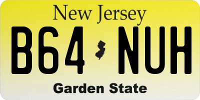 NJ license plate B64NUH