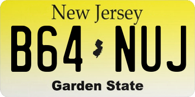 NJ license plate B64NUJ