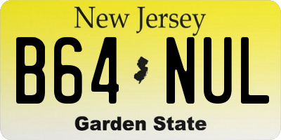 NJ license plate B64NUL