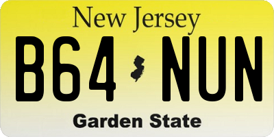 NJ license plate B64NUN