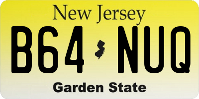 NJ license plate B64NUQ