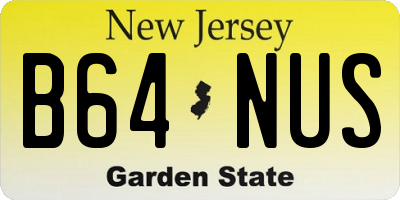 NJ license plate B64NUS