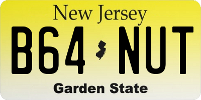 NJ license plate B64NUT