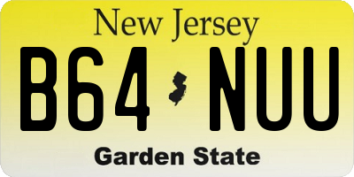 NJ license plate B64NUU