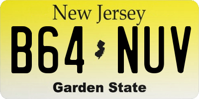 NJ license plate B64NUV