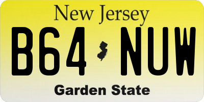 NJ license plate B64NUW