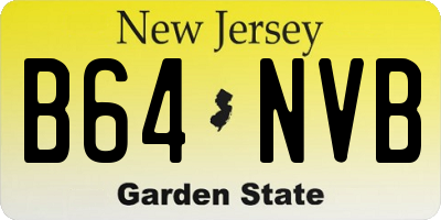 NJ license plate B64NVB