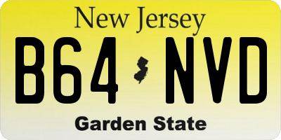 NJ license plate B64NVD