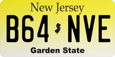 NJ license plate B64NVE
