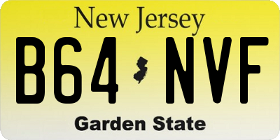 NJ license plate B64NVF