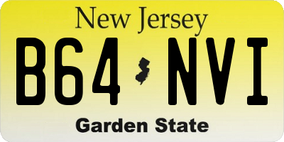 NJ license plate B64NVI