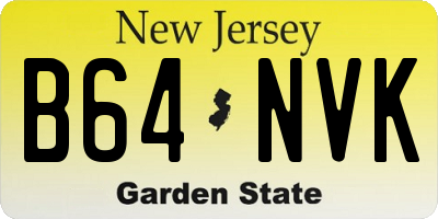 NJ license plate B64NVK
